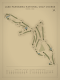 Lake Panorama National Golf Course map poster, Vintage style, 12×16 / 18×24