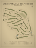 Lake Spanaway Golf Course map poster, Vintage style, 12×16 / 18×24