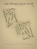 Las Vegas Golf Club course map poster, Vintage style, 12×16 / 18×24