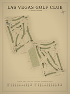 Las Vegas Golf Club course map poster, Vintage style, 12×16 / 18×24
