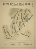 Laytonsville Golf Course map poster, Vintage style, 12×16 / 18×24