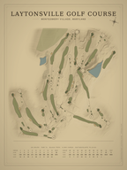 Laytonsville Golf Course map poster, Vintage style, 12×16 / 18×24