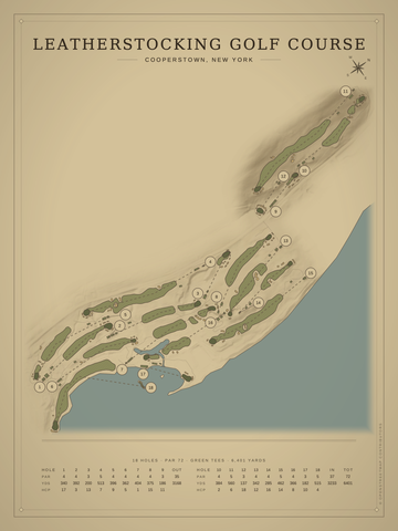 Leatherstocking Golf Course Map poster