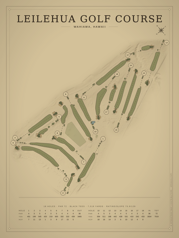 Leilehua Golf Course Map poster