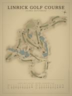 Linrick Golf Course map poster, Vintage style, 12×16 / 18×24