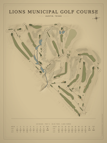 Lions Municipal Golf Course Map poster