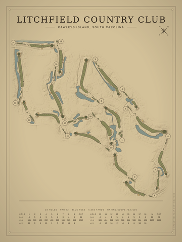 Litchfield Country Club Course Map poster