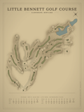 Little Bennett Golf Course map poster, Vintage style, 12×16 / 18×24