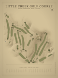 Little Creek Golf Course map poster, Vintage style, 12×16 / 18×24