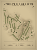 Little Creek Golf Course map poster, Vintage style, 12×16 / 18×24
