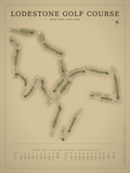 Lodestone Golf Course map poster, Vintage style, 12×16 / 18×24