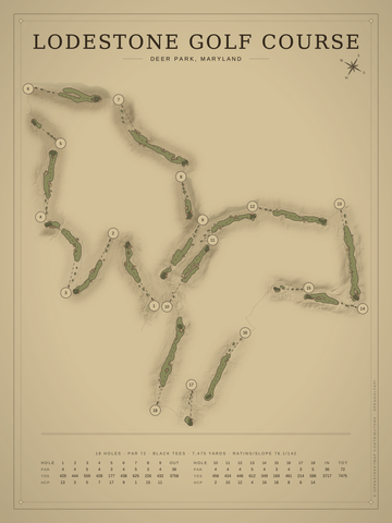 Lodestone Golf Course Map poster