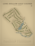 Long Hollow Golf Course map poster, Vintage style, 12×16 / 18×24