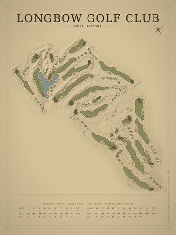 Longbow Golf Club Course Map poster