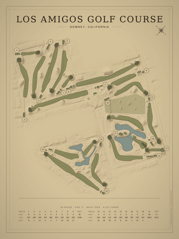 Los Amigos Golf Course Map poster