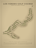 Los Verdes Golf Course map poster, Vintage style, 12×16 / 18×24