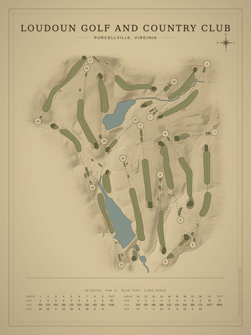 Loudoun Golf and Country Club Course Map poster