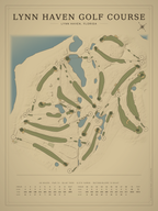 Lynn Haven Golf Course map poster, Vintage style, 12×16 / 18×24