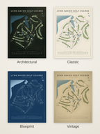 Lynn Haven Golf Course map poster in four styles: Architectural, Classic, Blueprint and Vintage