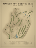 Macoby Run Golf Course map poster, Vintage style, 12×16 / 18×24