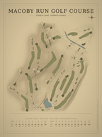 Macoby Run Golf Course map poster, Vintage style, 12×16 / 18×24