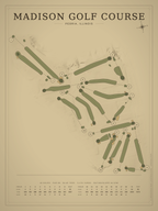 Madison Golf Course map poster, Vintage style, 12×16 / 18×24
