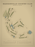 Madisonville Country Club course map poster, Vintage style, 12×16 / 18×24