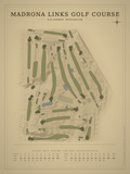 Madrona Links Golf Course map poster, Vintage style, 12×16 / 18×24