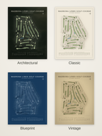 Madrona Links Golf Course map poster in four styles: Architectural, Classic, Blueprint and Vintage