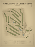Mahoning Country Club course map poster, Vintage style, 12×16 / 18×24