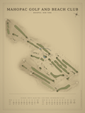 Mahopac Golf and Beach Club course map poster, Vintage style, 12×16 / 18×24