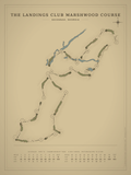 The Landings Club Marshwood Course map poster, Vintage style, 12×16 / 18×24