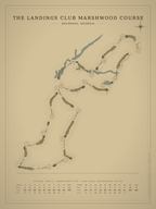 The Landings Club Marshwood Course map poster, Vintage style, 12×16 / 18×24