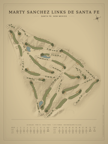 Marty Sanchez Links de Santa Fe Course Map poster