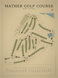 Mather Golf Course map poster, Vintage style, 12×16 / 18×24