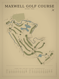 Maxwell Golf Course map poster, Vintage style, 12×16 / 18×24