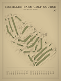 McMillen Park Golf Course map poster, Vintage style, 12×16 / 18×24