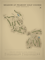 Meadow at Peabody Golf Course map poster, Vintage style, 12×16 / 18×24