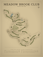 Meadow Brook Club course map poster, Vintage style, 12×16 / 18×24