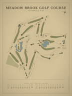 Meadow Brook Golf Course map poster, Vintage style, 12×16 / 18×24