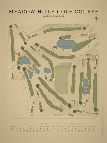 Meadow Hills Golf Course Map poster