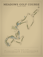Meadows Golf Course map poster, Vintage style, 12×16 / 18×24