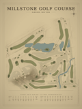 Millstone Golf Course map poster, Vintage style, 12×16 / 18×24
