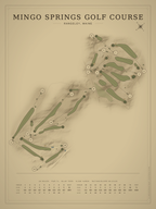 Mingo Springs Golf Course map poster, Vintage style, 12×16 / 18×24