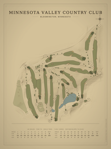 Minnesota Valley Country Club Course Map poster