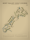 Mint Valley Golf Course map poster, Vintage style, 12×16 / 18×24