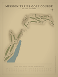 Mission Trails Golf Course map poster, Vintage style, 12×16 / 18×24