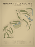 Mohawk Golf Course map poster, Vintage style, 12×16 / 18×24