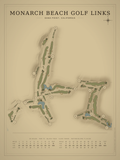 Monarch Beach Golf Links course map poster, Vintage style, 12×16 / 18×24