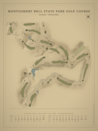 Montgomery Bell State Park Golf Course map poster, Vintage style, 12×16 / 18×24